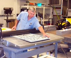 Worker Making Street Sign