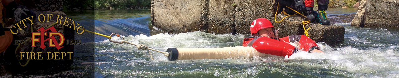 Firefighter practicing water safety