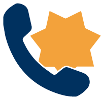 Icon of a phone and police badge