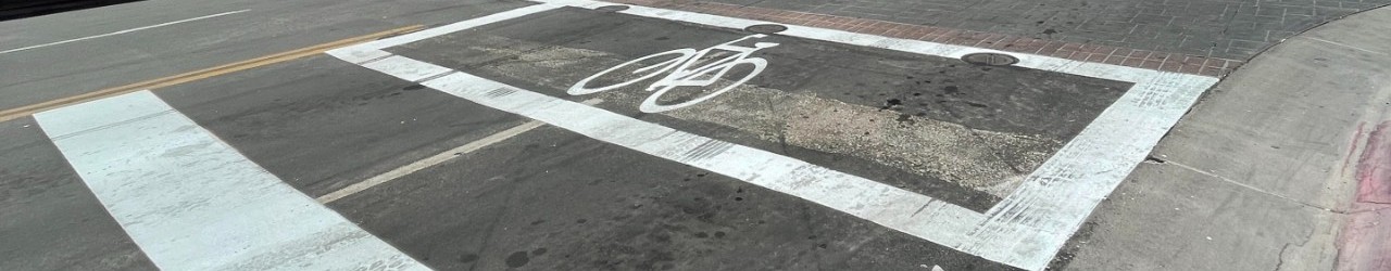 Bike box painted on Virginia Street