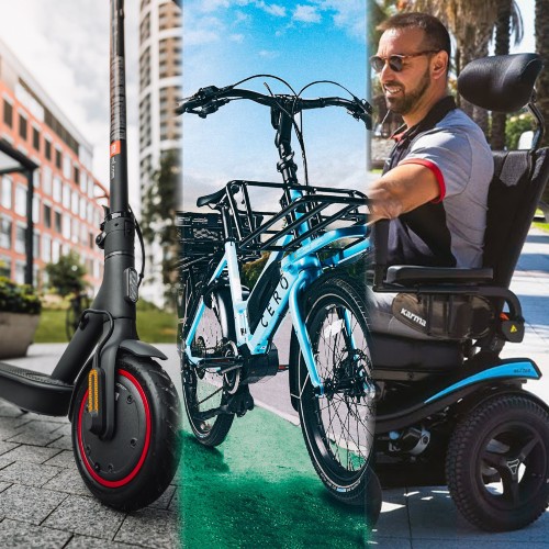 Electric scooter, bicycle and electric wheel chair