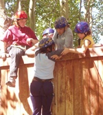 Climbing "The Wall" at Project Discovery